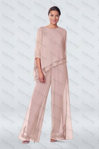 Blushing Pink Asymmetry Chiffon Embroidery Loose Mother Of the bride ...
